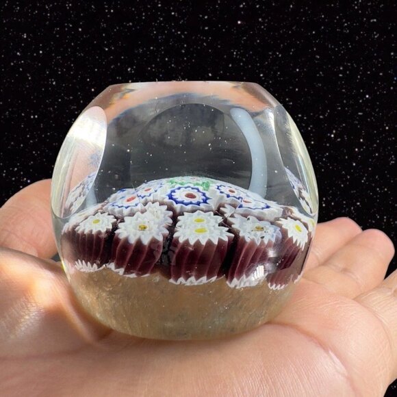 Venetian Paperweight Faceted Complex Italian Millefiori Figurine Perthshire? VTG - Picture 12 of 16